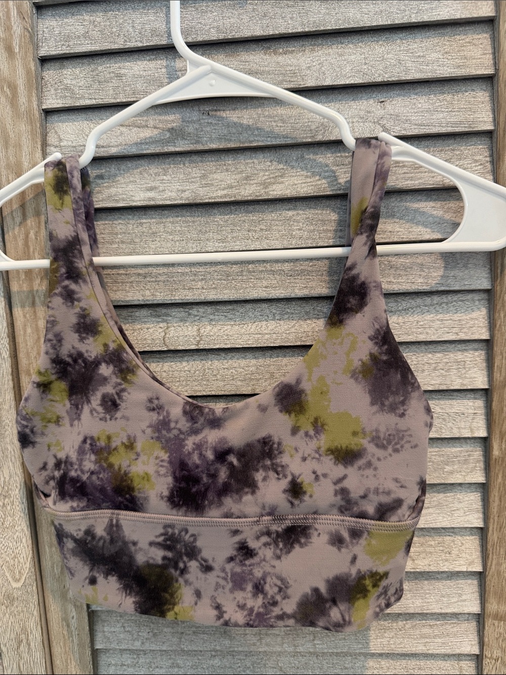 Lululemon Aligh reversibleBra Tie-Dye Crop - Olive & Gray multicolor Size 4